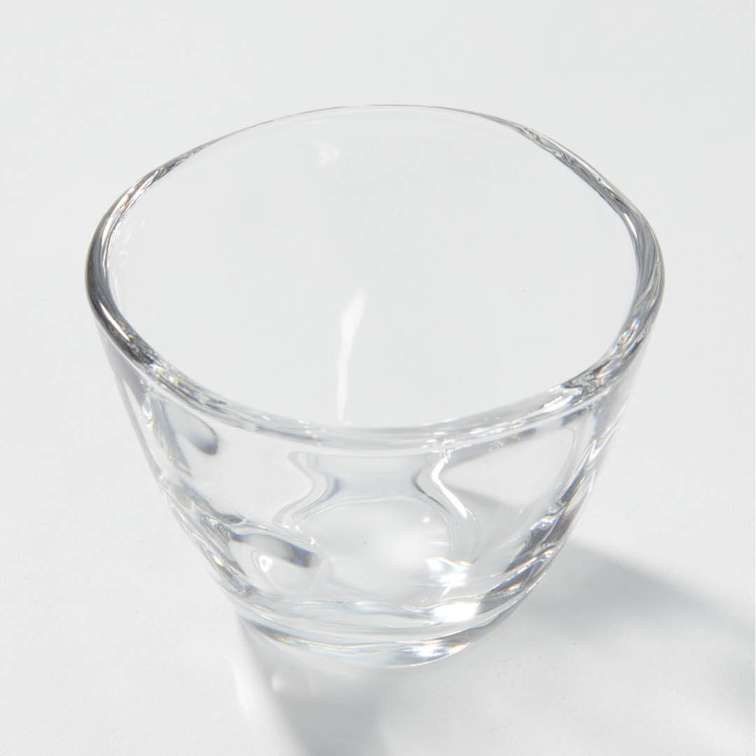 “Aderia” Tebineri Ginjo Glass, upward angled close view