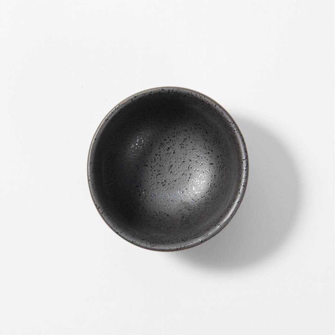 Black Round Guinomi Cup, top view