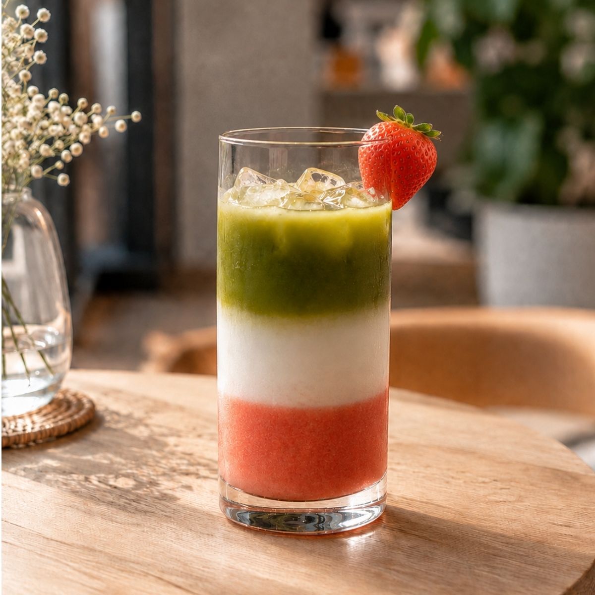 Strawberry Matcha Latte Cocktail Set