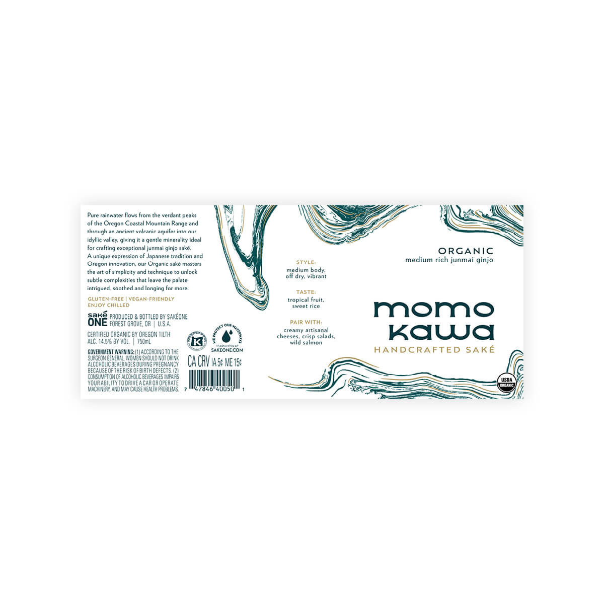 Momokawa “Organic” front label