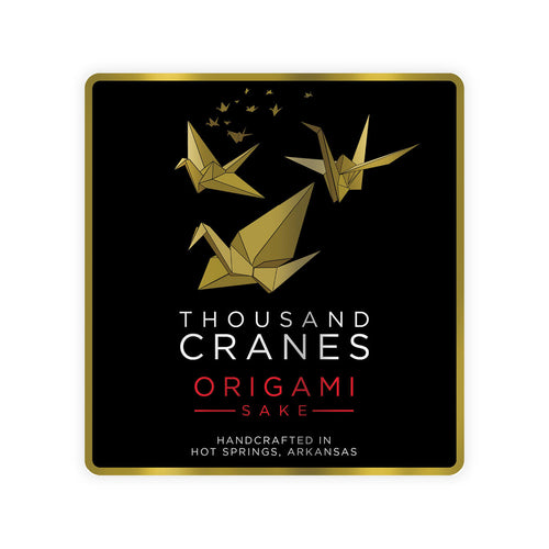 Origami Sake “A Thousand Cranes” front label