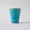 Turkish Blue Shigaraki Cup, side view Thumbnail