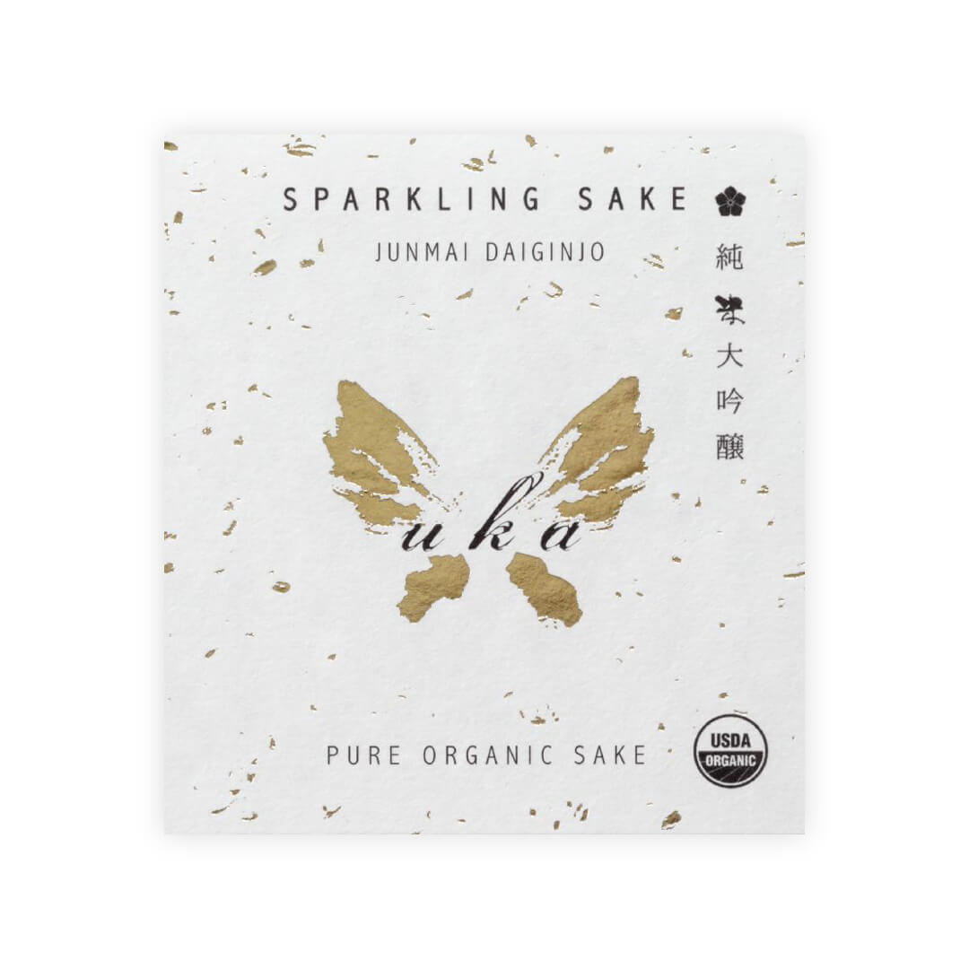 Uka “Sparkling Sake” front label