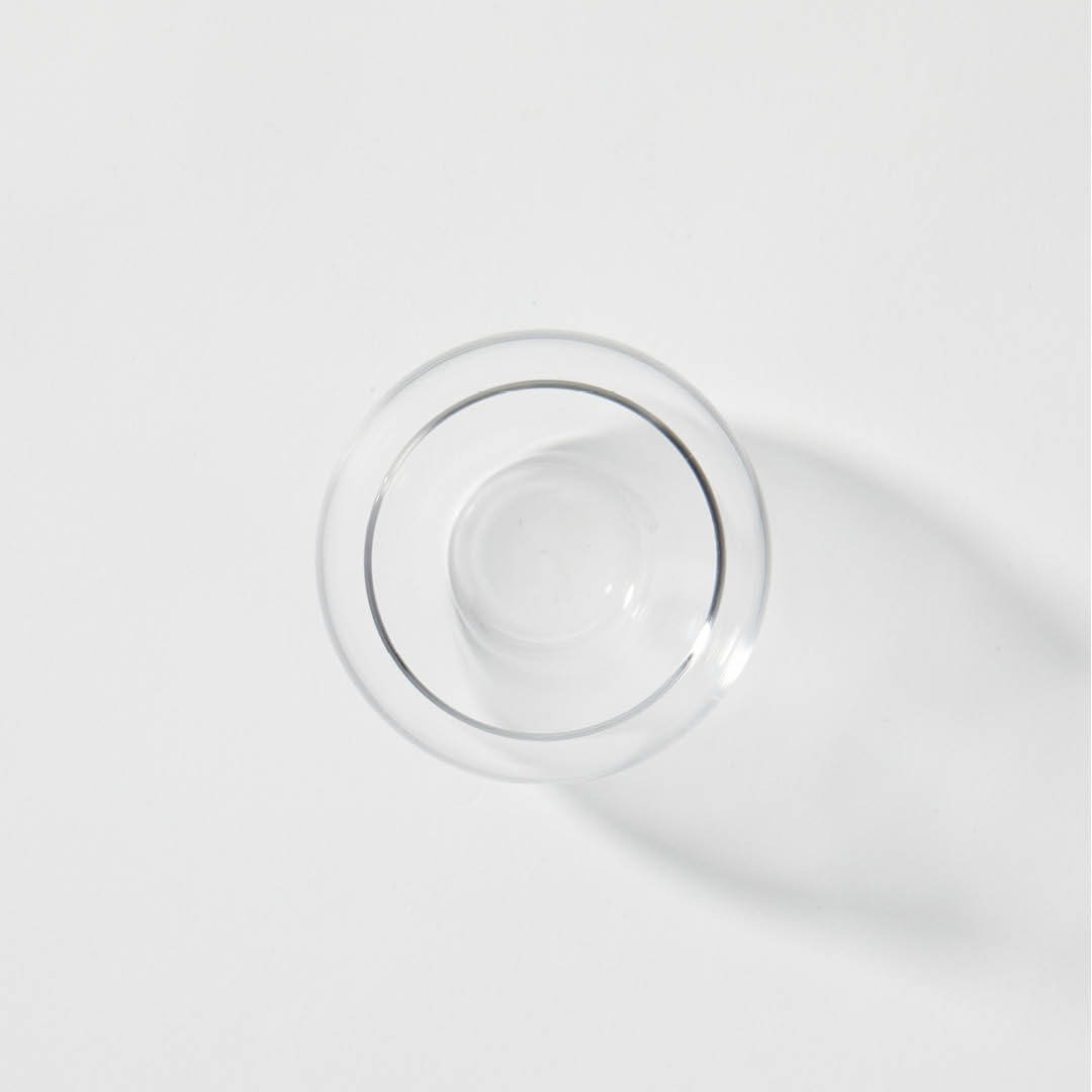 “Aderia” Craft Sake Glass Rich Aroma, top view