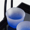 “Fubuki” Sake Set With Handbasket (Blue), upward angled close view Thumbnail
