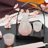 “Fubuki” Sake Set With Handbasket (Pink), on a table Thumbnail