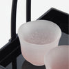“Fubuki” Sake Set With Handbasket (Pink), upward angled close view Thumbnail