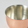 “Hana” Tin Guinomi Cup (With Copper Mirror Finish), upward angled close view Thumbnail