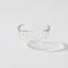 “Nishiki” Gold Flake Guinomi Glass (Clear), upward angled view Thumbnail