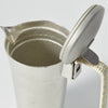 “Nousaku” Tin Chirori Sake Warmer With Lid, upward angled close view 2 Thumbnail