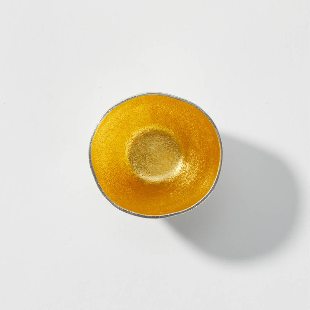 “Nousaku” Tin Guinomi Cup Gold, top view