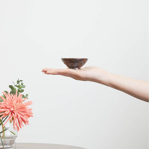 Sorisakazuki Cup With White Swirl, on a hand