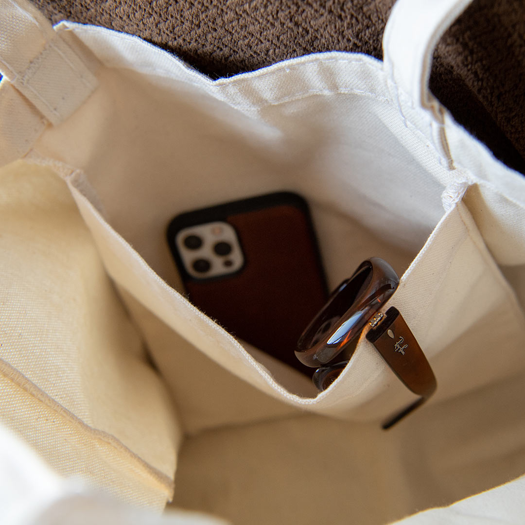 “Team Warm” Tote Bag inside pocket