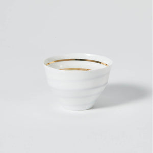 Ultra Thin Cup (Gold and Silver Spiral), upward angled view