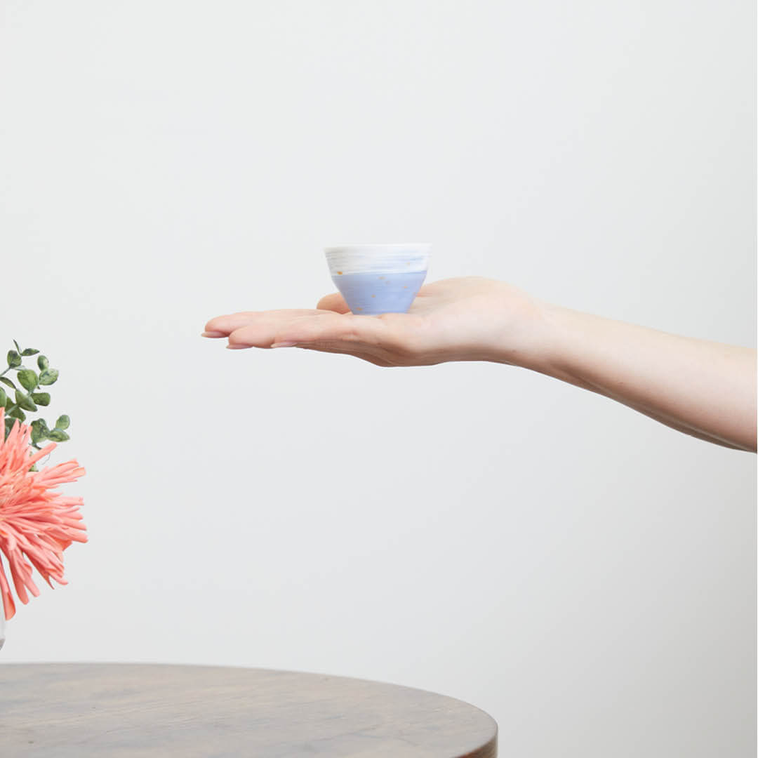 Ultra Thin Cup (Starry Night Pattern), on a hand